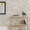Modern Embossed Stone Brick Wallpaper, White, Ivory Home Wall Decor, Realistic 3D Textured Wallcovering, Wall Accent - Adawall -Houston Wallpaper Store - Walcoverings, Curtains & Wall Panels
