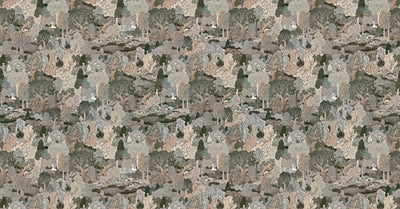 Modern Landscape Trees Wall Mural,Light Green Village Wallpaper, Extra Large Custom Size Wall Art, Non-Woven, Non-Adhesive, Removable, Washable - Adawall -Houston Wallpaper Store - Walcoverings, Curtains & Wall Panels