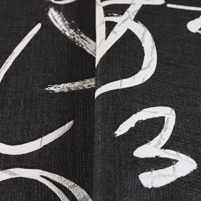 Modern Letters Wallpaper, Rich Textured Wallcovering, Traditional, Kids Room, Large 114 sq ft Roll, Washable, Alphabets Wallpaper, Black - Adawall -Houston Wallpaper Store - Walcoverings, Curtains & Wall Panels