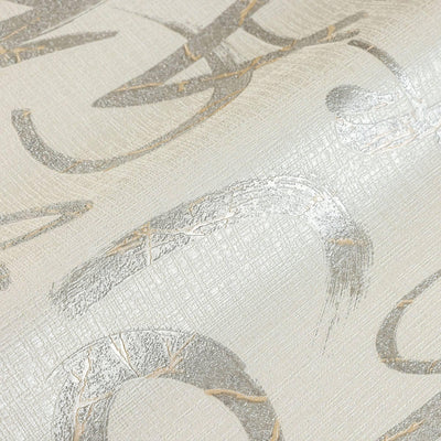 Modern Letters Wallpaper, Rich Textured Wallcovering, Traditional, Kids Room, Large 114 sq ft Roll, Washable, Alphabets Wallpaper, White - Adawall -Houston Wallpaper Store - Walcoverings, Curtains & Wall Panels