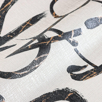 Modern Letters Wallpaper, Rich Textured Wallcovering, Traditional, Kids Room, Large 114 sq ft Roll, Washable, Alphabets, White N Black - Adawall -Houston Wallpaper Store - Walcoverings, Curtains & Wall Panels