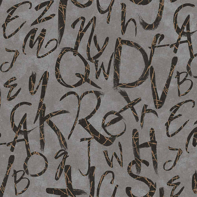 Modern Letters Wallpaper, Silver Rich Textured Wallcovering, Traditional, Kids Room, Large 114 sq ft Roll, Washable, Alphabets Wallpaper - Adawall -Houston Wallpaper Store - Walcoverings, Curtains & Wall Panels