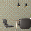 Modern Light Teal, Gold Damask Wallpaper, Home Wall Decor, Aesthetic Wallpaper, Textured Wallcovering Non-Adhesive and Non-Peel and Stick - Walloro High End Wallcoverings & More