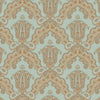 Modern Light Teal, Gold Damask Wallpaper, Home Wall Decor, Aesthetic Wallpaper, Textured Wallcovering Non-Adhesive and Non-Peel and Stick - Walloro High End Wallcoverings & More