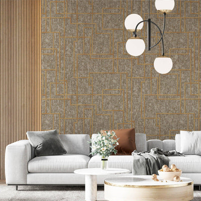 Modern Lines Geometric Wallpaper, Brown Contemporary 3D Embossed Wallcovering, Abstract Bold Wall Decor - Adawall -Houston Wallpaper Store - Walcoverings, Curtains & Wall Panels