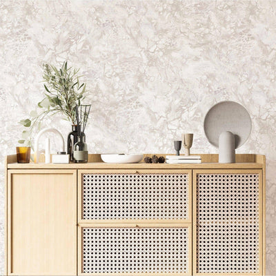 Modern Marble Pattern Wallpaper, Cream Home Wall Decor, Aesthetic Wallpaper, Textured Wallcovering Non-Adhesive and Non-Peel and Stick, Washable - Adawall -Houston Wallpaper Store - Walcoverings, Curtains & Wall Panels