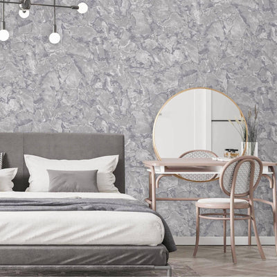 Modern Marbled Gray Sliver Spark Embossed Wallpaper, Shiny Home Wall Decor, Luxury, Textured Wallcovering Non-Pasted, Durable, Washable - Adawall -Houston Wallpaper Store - Walcoverings, Curtains & Wall Panels