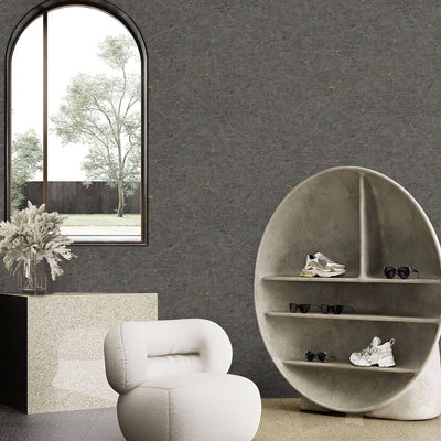 Modern Stone Embossed Wallpaper, Dark Gray, Copper Vein Pattern, Abstract Marble Design Home Wall Decor, Aesthetic Wallpaper, Textured Wallcovering - Adawall -Houston Wallpaper Store - Walcoverings, Curtains & Wall Panels