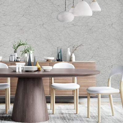 Modern Stone Embossed Wallpaper, Light Gray Vein Pattern, Abstract Marble Design Home Wall Decor, Aesthetic Wallpaper, Textured Wallcovering - Adawall -Houston Wallpaper Store - Walcoverings, Curtains & Wall Panels