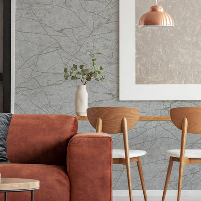 Modern Stone Embossed Wallpaper, Light Gray Vein Pattern, Abstract Marble Design Home Wall Decor, Aesthetic Wallpaper, Textured Wallcovering - Adawall -Houston Wallpaper Store - Walcoverings, Curtains & Wall Panels