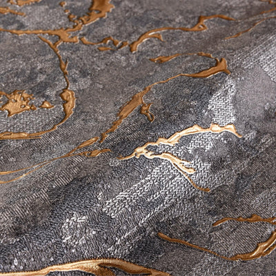 Modern Veined Texture Metallic Wallpaper, Black, Gold Modern 3D Embossed Marble Metallic Accents, Industrial Deign - Adawall -Houston Wallpaper Store - Walcoverings, Curtains & Wall Panels