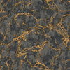 Modern Veined Texture Metallic Wallpaper, Black, Gold Modern 3D Embossed Marble Metallic Accents, Industrial Deign - Walloro High End Wallcoverings & More