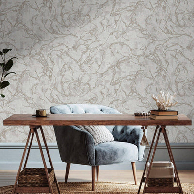 Modern Veined Texture Metallic Wallpaper, Gray, Copper Modern 3D Embossed Marble Metallic Accents, Industrial Deign - Adawall -Houston Wallpaper Store - Walcoverings, Curtains & Wall Panels