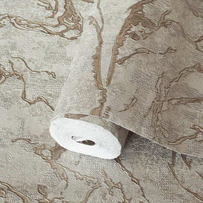 Modern Veined Texture Metallic Wallpaper, Gray, Copper Modern 3D Embossed Marble Metallic Accents, Industrial Deign - Adawall -Houston Wallpaper Store - Walcoverings, Curtains & Wall Panels