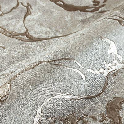 Modern Veined Texture Metallic Wallpaper, Gray, Copper Modern 3D Embossed Marble Metallic Accents, Industrial Deign - Adawall -Houston Wallpaper Store - Walcoverings, Curtains & Wall Panels