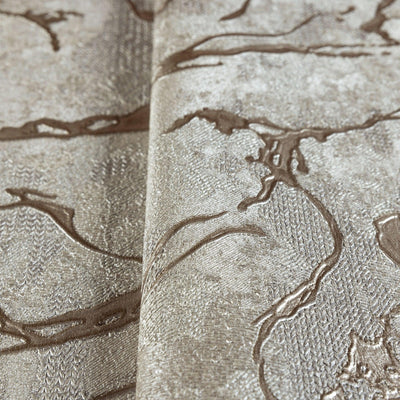 Modern Veined Texture Metallic Wallpaper, Gray, Copper Modern 3D Embossed Marble Metallic Accents, Industrial Deign - Adawall -Houston Wallpaper Store - Walcoverings, Curtains & Wall Panels