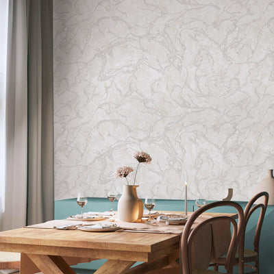 Modern Veined Texture Metallic Wallpaper, White, Silver Modern 3D Embossed Marble Metallic Accents, Industrial Deign - Adawall -Houston Wallpaper Store - Walcoverings, Curtains & Wall Panels