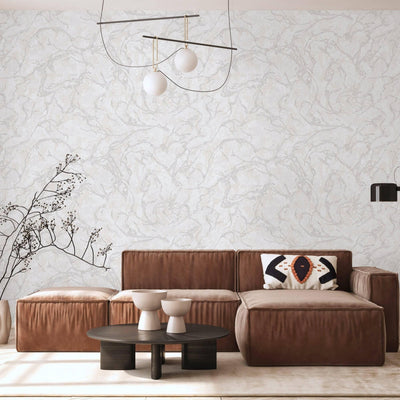 Modern Veined Texture Metallic Wallpaper, White, Silver Modern 3D Embossed Marble Metallic Accents, Industrial Deign - Adawall -Houston Wallpaper Store - Walcoverings, Curtains & Wall Panels