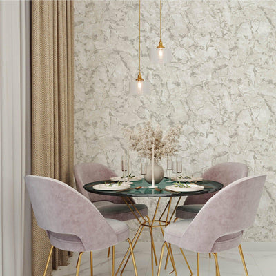 Modern White Marble Silver Embossed Wallpaper, Shiny 3D Home Wall Decor, Aesthetic Wallpaper, Textured Wallcovering Non-Adhesive, Washable - Adawall -Houston Wallpaper Store - Walcoverings, Curtains & Wall Panels