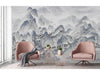 Mountains Scenic Wall Mural, White Landscape Wallpaper, Modern Custom Size Wall Covering, Non-Woven, Non-Pasted, Washable, Removable, Extra Large Wall Covering - Adawall -Houston Wallpaper Store - Walcoverings, Curtains & Wall Panels