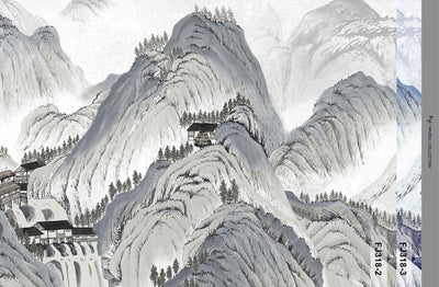 Mountains Scenic Wall Mural, White Landscape Wallpaper, Modern Custom Size Wall Covering, Non-Woven, Non-Pasted, Washable, Removable, Extra Large Wall Covering - Adawall -Houston Wallpaper Store - Walcoverings, Curtains & Wall Panels