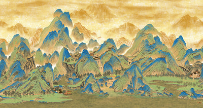 Mountains Scenic Wall Mural, Yellow Landscape Wallpaper, Modern Custom Size Wall Covering, Non-Woven, Non-Pasted, Washable, Removable, Extra Large Wall Covering - Adawall -Houston Wallpaper Store - Walcoverings, Curtains & Wall Panels