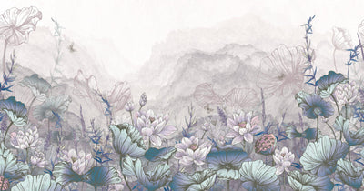 Nature Forest Wall Mural, Gray Trees Wallpaper, Botanic Theme Customized Wall Covering, Non-Woven, Non-Adhesive, Removable, Washable, Removable - Adawall -Houston Wallpaper Store - Walcoverings, Curtains & Wall Panels