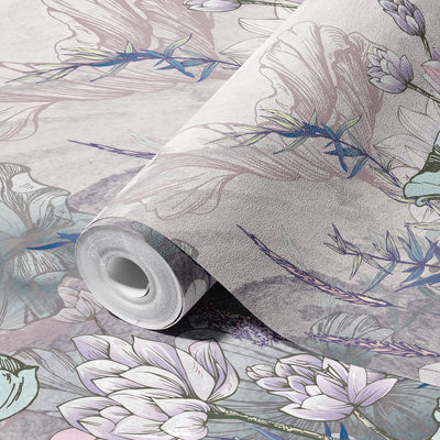 Nature Forest Wall Mural, Gray Trees Wallpaper, Botanic Theme Customized Wall Covering, Non-Woven, Non-Adhesive, Removable, Washable, Removable - Adawall -Houston Wallpaper Store - Walcoverings, Curtains & Wall Panels