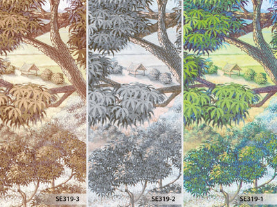 Nature Landscape Wall Mural, Green Trees Scene Wallpaper, Flowers Extra Large Custom Size Wall Art, Non-Woven, Non-Pasted, Removable, Washable - Adawall -Houston Wallpaper Store - Walcoverings, Curtains & Wall Panels