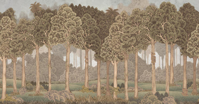 Nature Scene Trees Wall Mural, Beige Forest Wallpaper, Large Landscape Custom Size Wall Covering, Non-Woven, Non-Pasted, Removable, Washable, Art - Adawall -Houston Wallpaper Store - Walcoverings, Curtains & Wall Panels