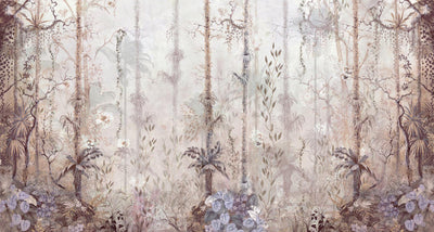 Nature Trees Wall Mural, Beige Forest Theme Wallpaper, Large Jungle Custom Size Wall Art, Non-Woven, Non-Pasted, Removable, Washable, Covering - Adawall -Houston Wallpaper Store - Walcoverings, Curtains & Wall Panels