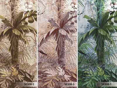 Nature Trees Wall Mural, Beige Forest Theme Wallpaper, Large Jungle Custom Size Wall Art, Non-Woven, Non-Pasted, Removable, Washable, Covering - Adawall -Houston Wallpaper Store - Walcoverings, Curtains & Wall Panels