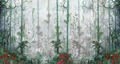 Nature Trees Wall Mural, Green Forest Theme Wallpaper, Large Jungle Custom Size Wall Art, Non-Woven, Non-Pasted, Removable, Washable, Covering - Adawall -Houston Wallpaper Store - Walcoverings, Curtains & Wall Panels