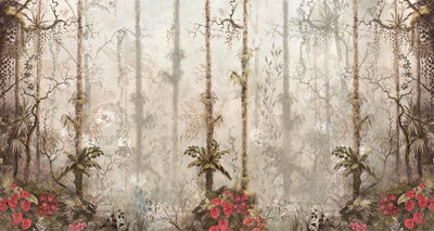 Nature Trees Wall Mural, Yellow Forest Theme Wallpaper, Large Jungle Custom Size Wall Art, Non-Woven, Non-Pasted, Removable, Washable, Covering - Adawall -Houston Wallpaper Store - Walcoverings, Curtains & Wall Panels