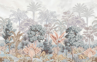 Nature Tropical Wallpaper, Green Forest Wall Mural, Custom Size Trees Wall Art, Non-Woven, Non-Pasted, Removable, Washable, Oversized Wall Paper - Adawall -Houston Wallpaper Store - Walcoverings, Curtains & Wall Panels
