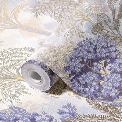 Nature Tropical Wallpaper, Purple Forest Wall Mural, Custom Size Trees Wall Art, Non-Woven, Non-Pasted, Removable, Washable, Oversized Wall Paper - Adawall -Houston Wallpaper Store - Walcoverings, Curtains & Wall Panels