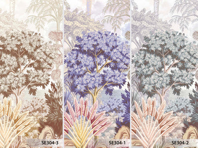 Nature Tropical Wallpaper, Yellow Forest Wall Mural, Custom Size Trees Wall Art, Non-Woven, Non-Pasted, Removable, Washable, Oversized Wall Paper - Adawall -Houston Wallpaper Store - Walcoverings, Curtains & Wall Panels