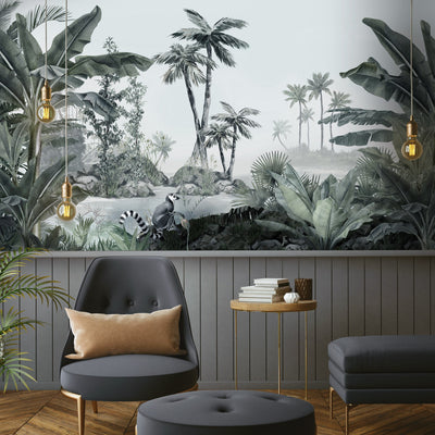 Nature Wall Mural, Palm Tree Tropical, Customized Wallpaper, Store Decor, Non-Woven, Modern Wall Paper, Non-Pasted, Washable, Removable - Adawall -Houston Wallpaper Store - Walcoverings, Curtains & Wall Panels