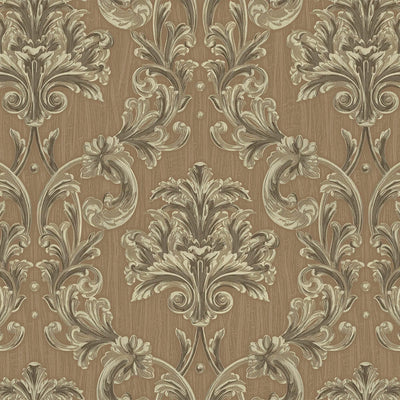 Oriental Damask Deep Embossed Wallpaper, Brown 3D Textured Wallcovering, Traditional, Extra Large 114 sq ft Roll, Stylish Wallpaper, Luxury Floral - Adawall -Houston Wallpaper Store - Walcoverings, Curtains & Wall Panels