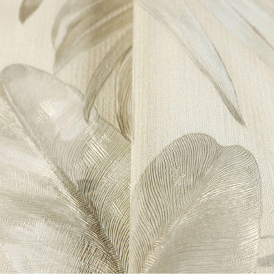 Palm Trees Embossed Wallpaper, Rich Textured White Light Color Wallcovering, Large 114 sq ft Roll, Washable, Sturdy, Plants Leaves Wallpaper - Adawall -Houston Wallpaper Store - Walcoverings, Curtains & Wall Panels