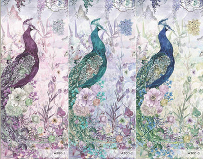 Peacock Forest Wall Mural, Purple Scenic Non-Woven Nature Theme Large Wall Poster, Non-Adhesive Modern Jungle Wall Art - Adawall -Houston Wallpaper Store - Walcoverings, Curtains & Wall Panels