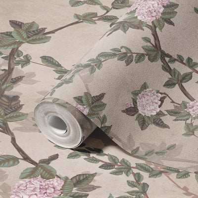 Peony Chinoiserie Blossom Wall Mural, Light Green Floral Bloom Wallpaper, Oversized Contemporary Custom Size Wall Art, Non-Woven, Non-Pasted, Removable - Adawall -Houston Wallpaper Store - Walcoverings, Curtains & Wall Panels