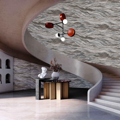 Realistic 3D Embossed Marble Wallpaper, Brown Nature Inspired Modern Stone Marbled Effect Wallcovering - Adawall -Houston Wallpaper Store - Walcoverings, Curtains & Wall Panels