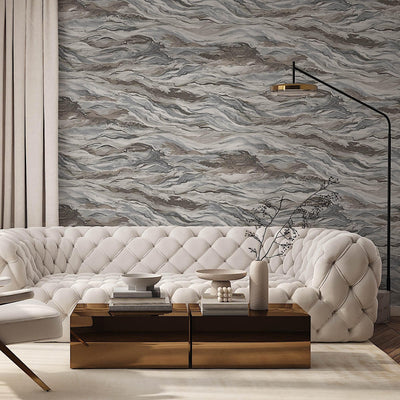 Realistic 3D Embossed Marble Wallpaper, Brown Nature Inspired Modern Stone Marbled Effect Wallcovering - Adawall -Houston Wallpaper Store - Walcoverings, Curtains & Wall Panels