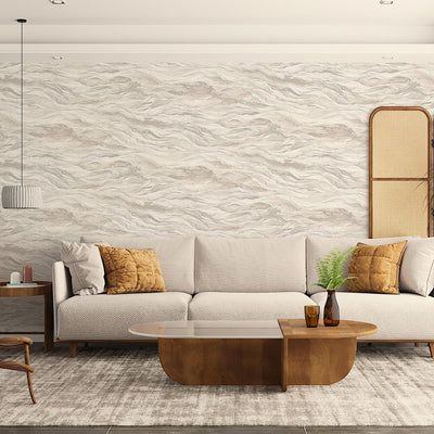 Realistic 3D Embossed Marble Wallpaper, Light Beige Nature Inspired Modern Stone Marbled Effect Wallcovering - Adawall -Houston Wallpaper Store - Walcoverings, Curtains & Wall Panels