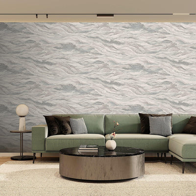 Realistic 3D Embossed Marble Wallpaper, Light Blue Nature Inspired Modern Stone Marbled Effect Wallcovering - Adawall -Houston Wallpaper Store - Walcoverings, Curtains & Wall Panels