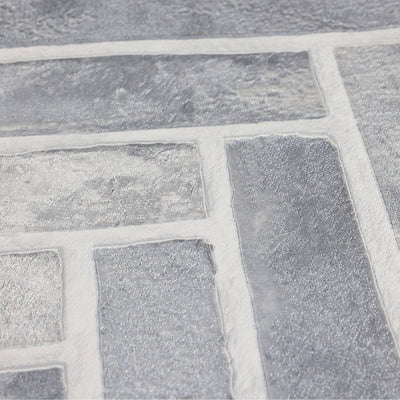 Realistic Embossed Brick Wallpaper, Gray Chevron Pattern Stone Wall Decor, Home Commercial Use Textured Wallcovering - Adawall -Houston Wallpaper Store - Walcoverings, Curtains & Wall Panels