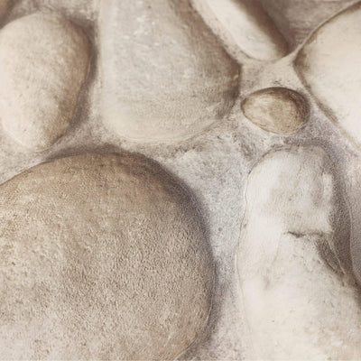 Realistic Embossed Oval Stone Wallpaper, Beige, Gray Farmhouse, Lodge Home Interior Design Wallcovering - Adawall -Houston Wallpaper Store - Walcoverings, Curtains & Wall Panels
