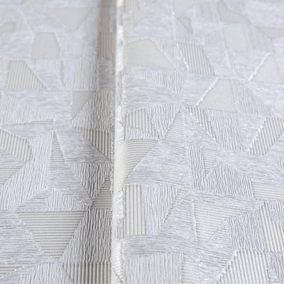 Shimmering Geometric Shapes Wallpaper, Cream Deep Embossed Asymmetrical Design Wallcovering - Adawall -Houston Wallpaper Store - Walcoverings, Curtains & Wall Panels