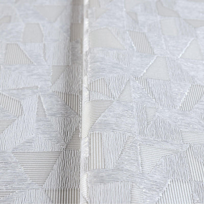 Shimmering Geometric Shapes Wallpaper, Cream Deep Embossed Asymmetrical Design Wallcovering - Adawall -Houston Wallpaper Store - Walcoverings, Curtains & Wall Panels